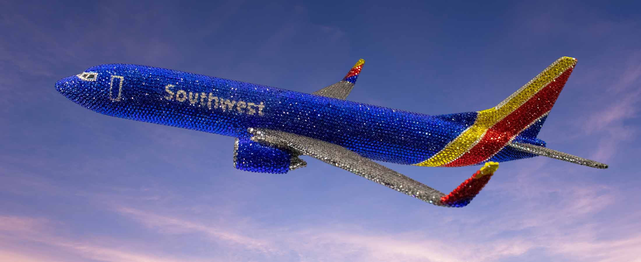 Large Crystal Model Airplane<br>Southwest Airlines